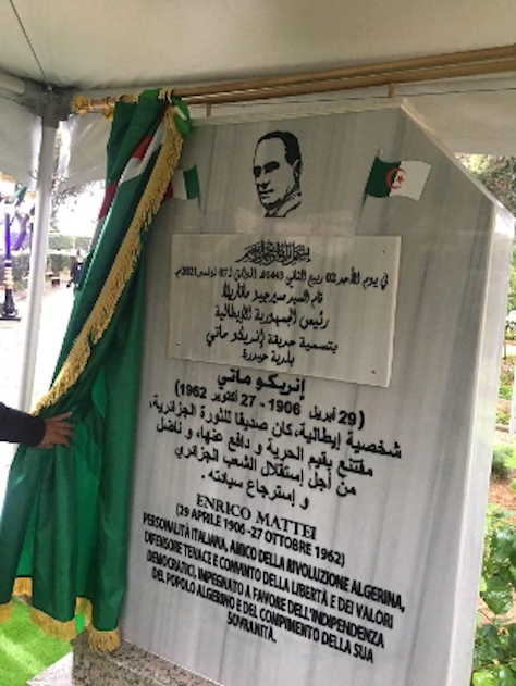 Algeria, il presidente Mattarella inaugura un giardino dedicato alla memoria di Enrico Mattei