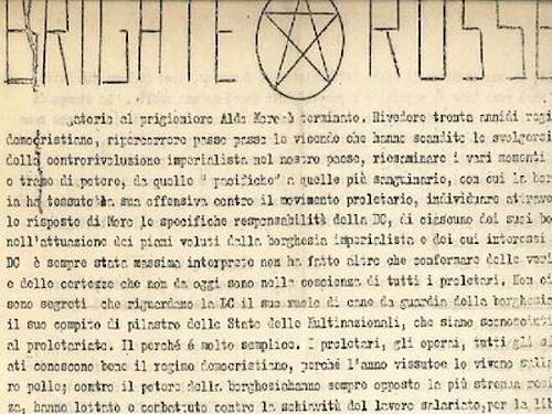 Roma, all’asta il volantino originale delle Brigate Rosse che annunciava il sequestro di Aldo Moro