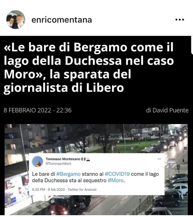 Editoria, un tweet sui camion militari a Bergamo ai tempi del primo lockdown potrebbe costare il licenziamento di giornalista di “Libero”