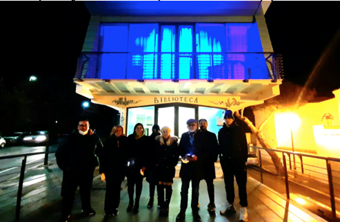 Santa Marinella, la Biblioteca si illumina con i colori della bandiera dell’Ucraina