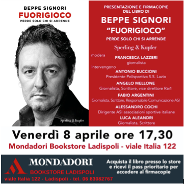 Beppe Signori “Fuorigioco” a Ladispoli