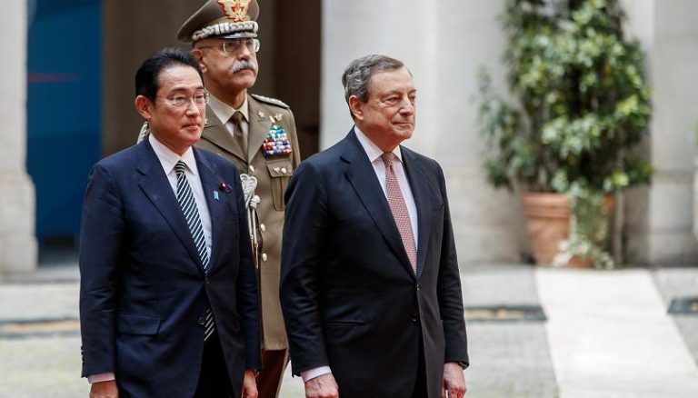 Palazzo Chigi, incontro tra il premier Draghi e il leader giapponese Koshida: “Abbiamo riaffermato la condanna dell’invasione dell’Ucraina”