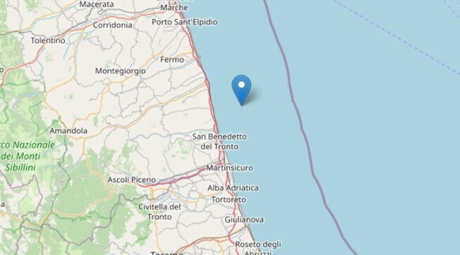 Marche: registrata scossa sismica di magnitudo 4.2 tra Fermo e San Benedetto del Tronto