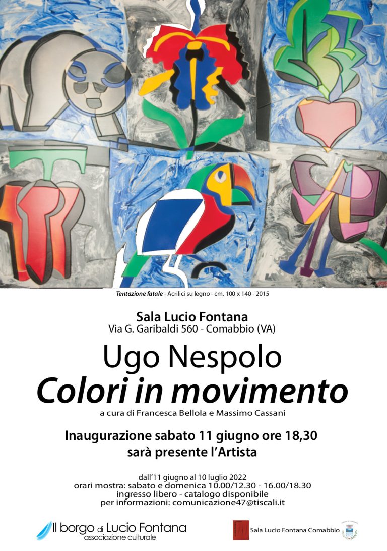 Arte, sabato a Comabbio (Varese) la mostra “Colori in movimento” di Ugo Nespolo