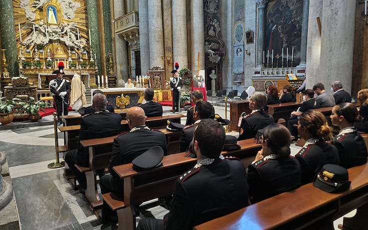 Roma, cerimonia in memoria del vice brigadiere Mario Cerciello Rega nella chiesa S. Salvatore in Lauro