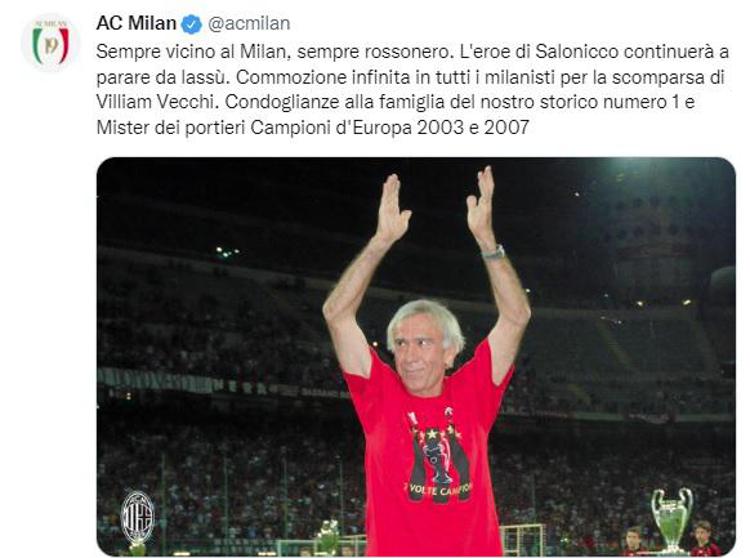 Reggio Emilia, si è spento a 73 anni Villiam Vecchi. Era stato portiere del Milan negli anni ’70
