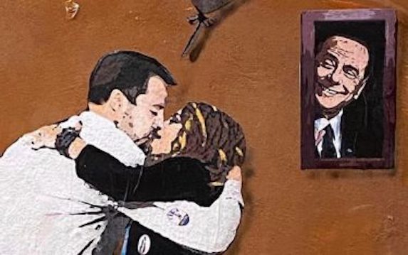 Roma, nuovo murales dello street artist “TVBoy” dedicato al centrodestra