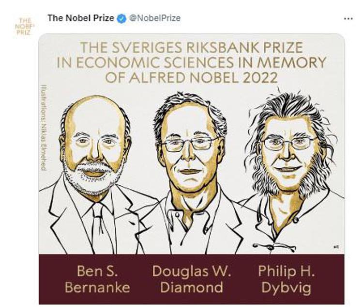 Il premio Nobel per l’Economia assegnato a Ben Bernanke, Douglas Diamond e Philip Dybvig