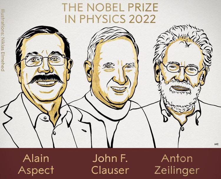 Premio Nobel per la Fisica al francese Aspect, l’americano Clauser e l’austriaco Zeilinger