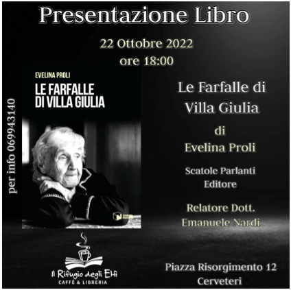 Nuovo evento letterario al Rifugio degli Elfi: sabato si presenta Le farfalle di Villa Giulia