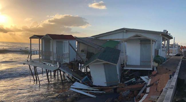 Maltempo a Ostia: danneggiati almeno 40 stabilimenti balneari