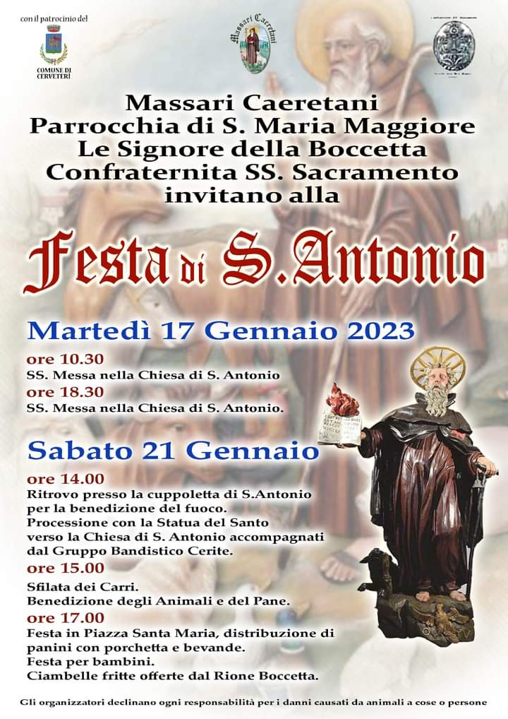 S. Antonio Abate, oggi le funzioni religiose e sabato la grande festa nel Centro Storico