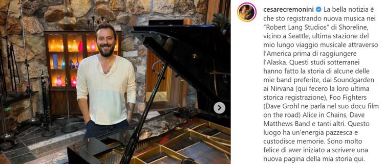 Musica, Cesare Cremonini sta registrando parte del suo nuovo album a Seattle nello stesso studio frequentato dai Nirvana