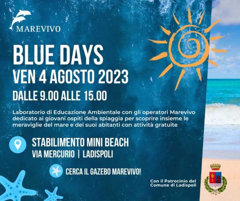 Marevivo: i Blue Days                            a Ladispoli 3 e 4 agosto