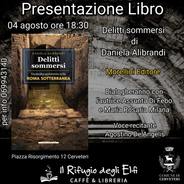 “Delitti sommersi”, il libro di Daniela Alibrandi al Rifugio degli Elfi di Cerveteri