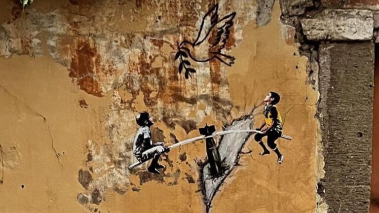 A Roma il murales di Harry Greb per la pace in Medio Oriente: “We have a dream”
