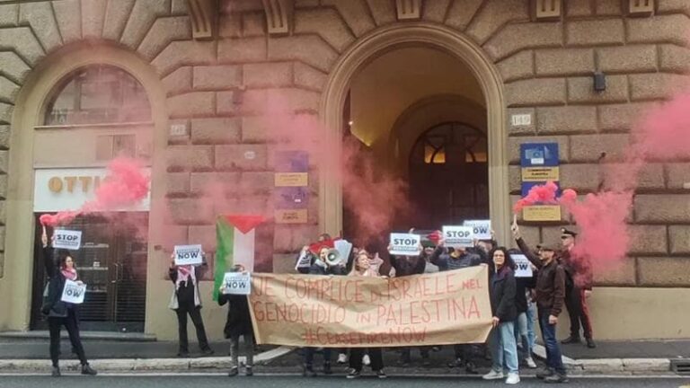 Blitz pro Palestina negli uffici della Ue a Roma, identificate dieci persone