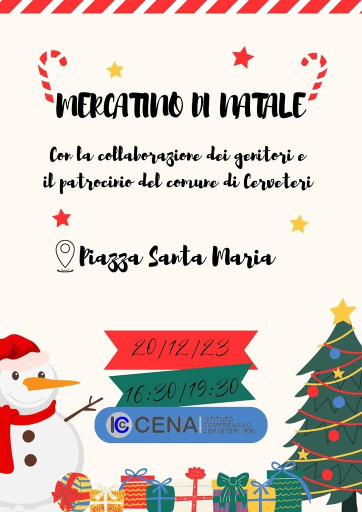 Oggi il Mercatino di Natale             della Scuola Giovanni Cena