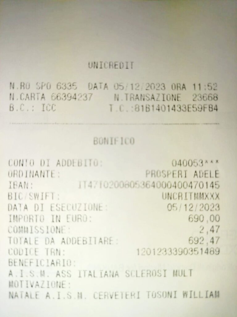 Ricerca, nuovo grande risultato        per il Natale di Aism a Cerveteri