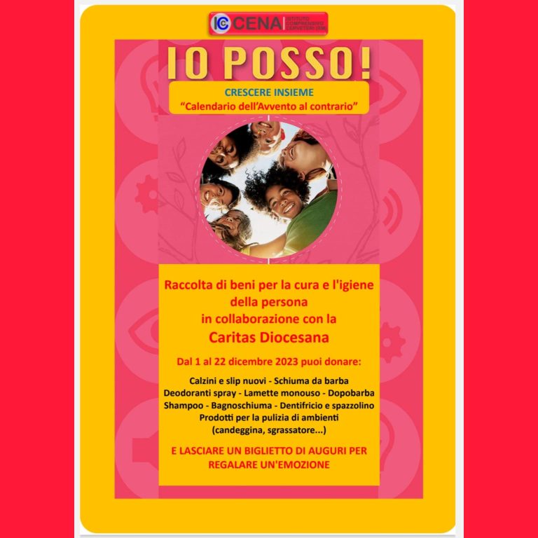 “Io posso”, all’IC Cena la raccolta dei beni per i bisognosi